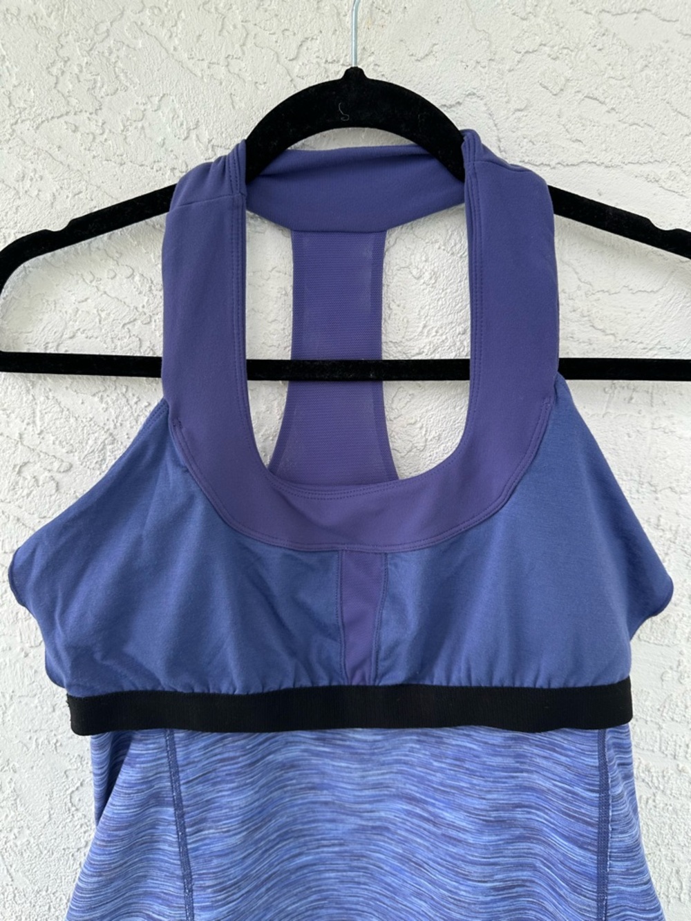 Lululemon Halter Racerback Blue Purple Tank Top Built In Shelf Bra Size 10 - Picture 6 of 7